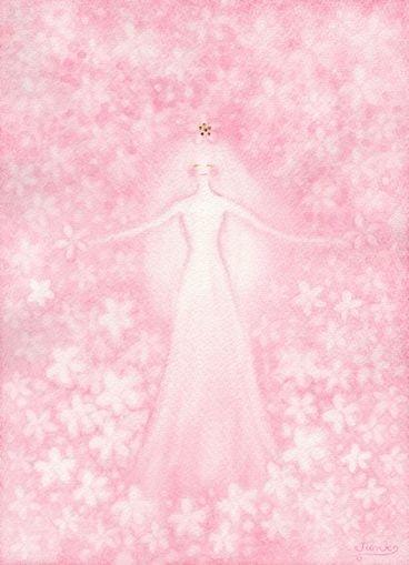 桜の花*春の女王〜満開の桜のパワーで元気いっぱい、しあわせいっぱいになる天使の魔法の絵☆